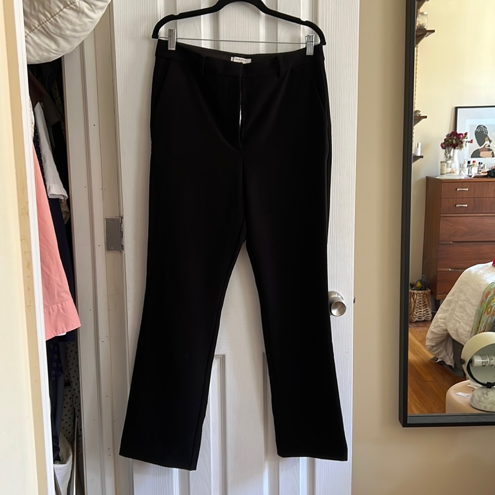 High waisted Aritzia Babaton boot cut black slacks